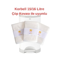 Korbell 15L ve 16L Uyumlu Yerli Çöp Poşeti 1500 Bez Kapasiteli 3 Adet Korbell 15L ve 16L Uyumlu Yerli Çöp Poşeti 1500 Bez Kapasiteli 3 Adet