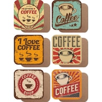 Retro Kahve Vintage 6lı Ahşap Bardak Altlığı Seti Ahşap Retro Kahve Vintage 6lı Ahşap Bardak Altlığı Seti Ahşap