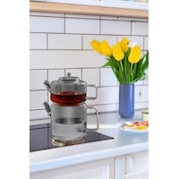 Tobby Füme Borosilikat Çaydanlık 1.1l+1.75l Tobby Füme Borosilikat Çaydanlık 1.1l+1.75l