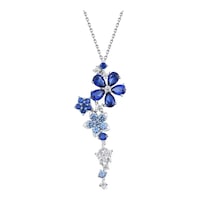 Brezza Lusso Jewelry Safir Taşlı Pırlanta Model Çiçek Demeti Kadın Gümüş Kolye 45 CM 45 CM Brezza Lusso Jewelry Safir Taşlı Pırlanta Model Çiçek Demeti Kadın Gümüş Kolye 45 CM 45 CM