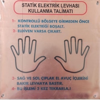Statik Topraklama Levhası 25X25 Statik Topraklama Levhası 25X25