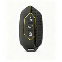 Autohan Keys Togg T10x T10f Akıllı Anahtar Kılıfı, 3 Tuşlu, Petek Desenli Sarı Çizgili Autohan Keys Togg T10x T10f Akıllı Anahtar Kılıfı, 3 Tuşlu, Petek Desenli Sarı Çizgili