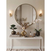 Eskitme Metal Çerçeveli Yuvarlak Ayna 70 Cm Eskitme Metal Çerçeveli Yuvarlak Ayna 70 Cm