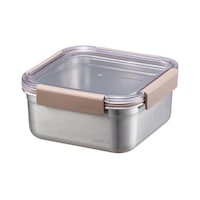 Locknlock Kare Kilitli Paslanmaz Çelik Fırın ve Saklama Kabı 1.3 L Kahverengi