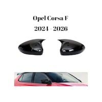 Opel Corsa F 2024 2025 2026 Uyumlu Yarasa Batman Ayna Kapağı Seti Parlak Siyah