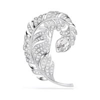 5747549 Idyllia Brooch, Mixed Cuts, Feather, Blue, Rhodium Plated Metalik 5747549 Idyllia Brooch, Mixed Cuts, Feather, Blue, Rhodium Plated Metalik