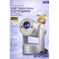 Şarjlı Android Auto Focus Projeksiyon 4k Destekli 720p Dahili Hoparlör Wifi 2.4g/5g Taşınabilir Lcd Şarjlı Android Auto Focus Projeksiyon 4k Destekli 720p Dahili Hoparlör Wifi 2.4g/5g Taşınabilir Lcd
