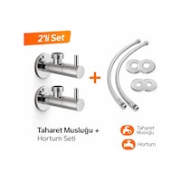Viosa Çubuk Kollu Klozet Flex Bağlantı Takımı 2 Adet 50 Cm Flex Hortum 2 Adet Klozet Taharet Musluğu Ayna Dahil Krom Viosa Çubuk Kollu Klozet Flex Bağlantı Takımı 2 Adet 50 Cm Flex Hortum 2 Adet Klozet Taharet Musluğu Ayna Dahil Krom