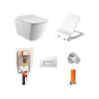 Creavit Elegant Rim-off Asma Klozet + Yavaş Kapanır Kapak + VitrA Gömme Rezervuar Set
