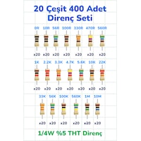 Direnç Seti Tht 1/4w %5 400 Parça 20 Çeşit 0 10 56 100 330 470 560 1k 2.2k 3.3k 4.7k 5.6k 10k 22k 33k 56k 100k 560k 1m 10m Direnç Seti Tht 1/4w %5 400 Parça 20 Çeşit 0 10 56 100 330 470 560 1k 2.2k 3.3k 4.7k 5.6k 10k 22k 33k 56k 100k 560k 1m 10m