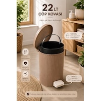 Porsima 0707-2 Still Mokka 22 Litre Pedallı İç Kovalı Yuvarlak Mutfak & Banyo Çöp Kovası Yok Porsima 0707-2 Still Mokka 22 Litre Pedallı İç Kovalı Yuvarlak Mutfak & Banyo Çöp Kovası Yok