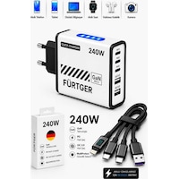 Fürtger German Frt-20w B 3 Type-c + 2 Usb-a Toplam 5 Çıkışlı + 20w Şarj Aleti + 4 Başlıklı Şarj Kablosu Fürtger German Frt-20w B 3 Type-c + 2 Usb-a Toplam 5 Çıkışlı + 20w Şarj Aleti + 4 Başlıklı Şarj Kablosu