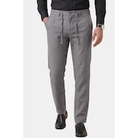 Deepsea Gri Slim Fit Likralı Keten Dokulu Lastikli Belli İpli Yazlık Erkek Pantolon 2603001 Deepsea Gri Slim Fit Likralı Keten Dokulu Lastikli Belli İpli Yazlık Erkek Pantolon 2603001