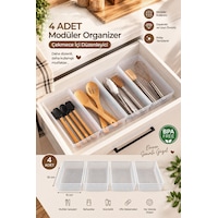 Porsima 0383 4'lü Modüler Çekmece İçi Organizer Seti 30x15 Cm Şeffaf Mutfak, Kaşıklık, Kozmetik Ve Ofis Düzenleyici Porsima 0383 4'lü Modüler Çekmece İçi Organizer Seti 30x15 Cm Şeffaf Mutfak, Kaşıklık, Kozmetik Ve Ofis Düzenleyici