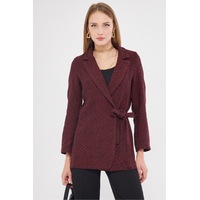 Armonika Kadın Bordo Yandan Bağlamalı Balık Sırtı Desenli Kaşe Ceket Arm-25k001019 Armonika Kadın Bordo Yandan Bağlamalı Balık Sırtı Desenli Kaşe Ceket Arm-25k001019