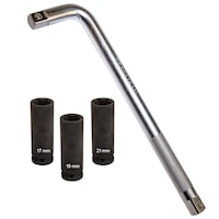 4 Parça 380 Mm Lastik Bijon Anahtarı 17mm 19mm 21mm Lokmalı 4 Parça 380 Mm Lastik Bijon Anahtarı 17mm 19mm 21mm Lokmalı