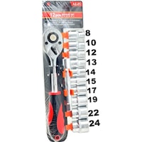 Azim 1/2 Lokma Takımı Seti Cırcır Kollu 12 Parça Azim 1/2 Lokma Takımı Seti Cırcır Kollu 12 Parça
