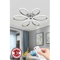 Ransom 3 Renk Kumandalı Plafonyer Led Avize Krom Büyük Salon Papatya Led Ransom 3 Renk Kumandalı Plafonyer Led Avize Krom Büyük Salon Papatya Led