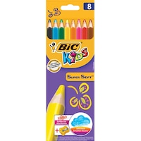 Bic Kids Supersoft Jumbo Kuru Boya Kalemi 8 Renk + Jumbo Kalemtraş Bic Kids Supersoft Jumbo Kuru Boya Kalemi 8 Renk + Jumbo Kalemtraş