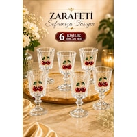 6 Lı Kristal Cam Kahve Yanı Bardağı Kiraz Bardak Kirazlı Flüt 75m 6 Lı Kristal Cam Kahve Yanı Bardağı Kiraz Bardak Kirazlı Flüt 75m