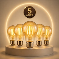 A6 Led Filament Ampul 6w 2700k Amber Cam Sarı Işık 600 Lümen 5li A6 Led Filament Ampul 6w 2700k Amber Cam Sarı Işık 600 Lümen 5li