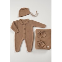 Tinylamb Premium Yenidoğan Bebek Triko Set 5 Parça Kahve - Premium Bebek Hediye Seti Kahverengi Tinylamb Premium Yenidoğan Bebek Triko Set 5 Parça Kahve - Premium Bebek Hediye Seti Kahverengi