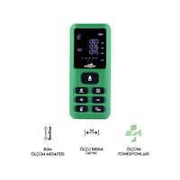 Dawreek Mesafe Ölçer E40 Green 80 Metre Dijital El Tipi Mesafe Ölçüm Cihazı Dawreek Mesafe Ölçer E40 Green 80 Metre Dijital El Tipi Mesafe Ölçüm Cihazı