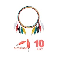 Büyük Boy Krokodil Test Kablosu 45-50cm - 10 Adet Timsah Ağız Büyük Boy Krokodil Test Kablosu 45-50cm - 10 Adet Timsah Ağız