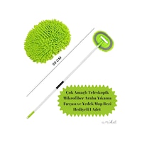 Çok Amaçlı Teleskopik Mikrofiber Araba Yıkama Fırçası Yedek Mop Bezli 1 Adet Saplı Ve Ele Geçirmeli Kullanım Yeşil Çok Amaçlı Teleskopik Mikrofiber Araba Yıkama Fırçası Yedek Mop Bezli 1 Adet Saplı Ve Ele Geçirmeli Kullanım Yeşil