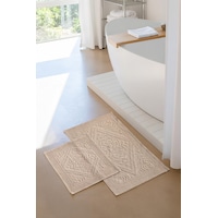 Soley Violeta 2'li Banyo Paspas Seti Kaymaz Taban %100 Pamuk 60x100 - 50x60 Cm Bej Soley Violeta 2'li Banyo Paspas Seti Kaymaz Taban %100 Pamuk 60x100 - 50x60 Cm Bej