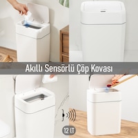 Porsima 4147 Hareket Sensörlü Sessiz Kapatma Çöp Kutusu Banyo Mutfak Çöp Kovası Kapaklı Banyo Çöp Kovası Beyaz Porsima 4147 Hareket Sensörlü Sessiz Kapatma Çöp Kutusu Banyo Mutfak Çöp Kovası Kapaklı Banyo Çöp Kovası Beyaz