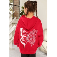 Uyguntarz Çocuk Baskılı Sweatshirt Unisex Kırmızı Uyguntarz Çocuk Baskılı Sweatshirt Unisex Kırmızı