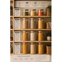 Porsima 12'li Bambu Ahşap Kapaklı Cam Kavanoz Seti 2100 Ml, 1650 Ml, 1300 Ml, 750 Ml Erzak & Baharatlık Bambu - Şeffaf Porsima 12'li Bambu Ahşap Kapaklı Cam Kavanoz Seti 2100 Ml, 1650 Ml, 1300 Ml, 750 Ml Erzak & Baharatlık Bambu - Şeffaf