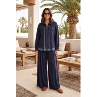 Levidor Tunik Üst Cep Ve Gömlek Detay Pantolonlu Takım 101074 Lacivert Levidor Tunik Üst Cep Ve Gömlek Detay Pantolonlu Takım 101074 Lacivert