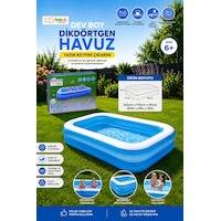 Şişme Dikdörtgen Havuz 262 X 175 X 50 Cm Mavi Bahçe Havuzu