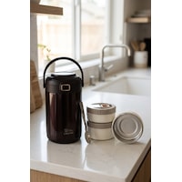 Cooker Leopar 2 Litre Kaşıklı Yemek Termosu Yk1412 Kahverengi Cooker Leopar 2 Litre Kaşıklı Yemek Termosu Yk1412 Kahverengi