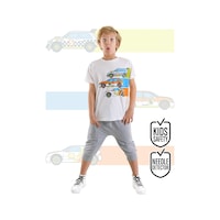 Yarışçı Arabalar Erkek Çocuk Yazlık T-shirt Cepli Kapri Şort Takım Yarışçı Arabalar Erkek Çocuk Yazlık T-shirt Cepli Kapri Şort Takım