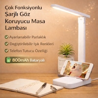 Polham Şarjlı Katlanabilir Led Masa Lambası 3 Işık Modu Göz Koruyucu 800mah Telefon Tutuculu Beyaz Polham Şarjlı Katlanabilir Led Masa Lambası 3 Işık Modu Göz Koruyucu 800mah Telefon Tutuculu Beyaz