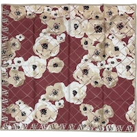 Armine İpek Eşarp Nostalji - 8144-11 Bordo Ekru Twill Siyah Mavi