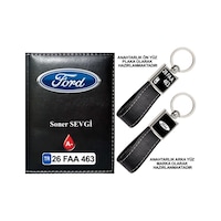Plakanıza Özel Ford Logolu Siyah Ruhsat Kabı Ve Anahtarlık Plakanıza Özel Ford Logolu Siyah Ruhsat Kabı Ve Anahtarlık