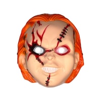 Chucky Maske Turuncu Saçlı Dikiş Detaylı Cadılar Bayramı Korku Maskesi Tüm Yaşlar Chucky Maske Turuncu Saçlı Dikiş Detaylı Cadılar Bayramı Korku Maskesi Tüm Yaşlar
