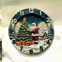 Yılbaşı Ağaç Noel Renkli Baskı Desenli Sayılı Hediyelik Ahşap Sessiz Tablo Duvar Saati 666 Çok Renkli Yılbaşı Ağaç Noel Renkli Baskı Desenli Sayılı Hediyelik Ahşap Sessiz Tablo Duvar Saati 666 Çok Renkli