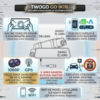 9.66" Akıllı Dikiz Ayna Araç Kamerası Ön ve Araç İçi Kabin Kayıtlı CarPlay Android Auto (Opsiyonel Arka Kamera Destekli) 9.66" Akıllı Dikiz Ayna Araç Kamerası Ön ve Araç İçi Kabin Kayıtlı CarPlay Android Auto (Opsiyonel Arka Kamera Destekli)