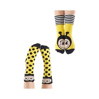Denokids Kız Çocuk Arı Desenli Pamuklu Sarı-Siyah 2'li Paket Çorap 2-9 Yaş Denokids Kız Çocuk Arı Desenli Pamuklu Sarı-Siyah 2'li Paket Çorap 2-9 Yaş