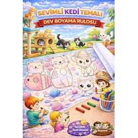 Sevimli Kedileri Boyuyorum Eğleniyorum Dev Boyama Rulosu 5mt
