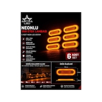 6 Adet Neon Led Yan Etek Lambası 12v/24v Turuncu Pozisyon Lambası Tır Kamyon Dorse Treyler Universal 6 Adet Neon Led Yan Etek Lambası 12v/24v Turuncu Pozisyon Lambası Tır Kamyon Dorse Treyler Universal