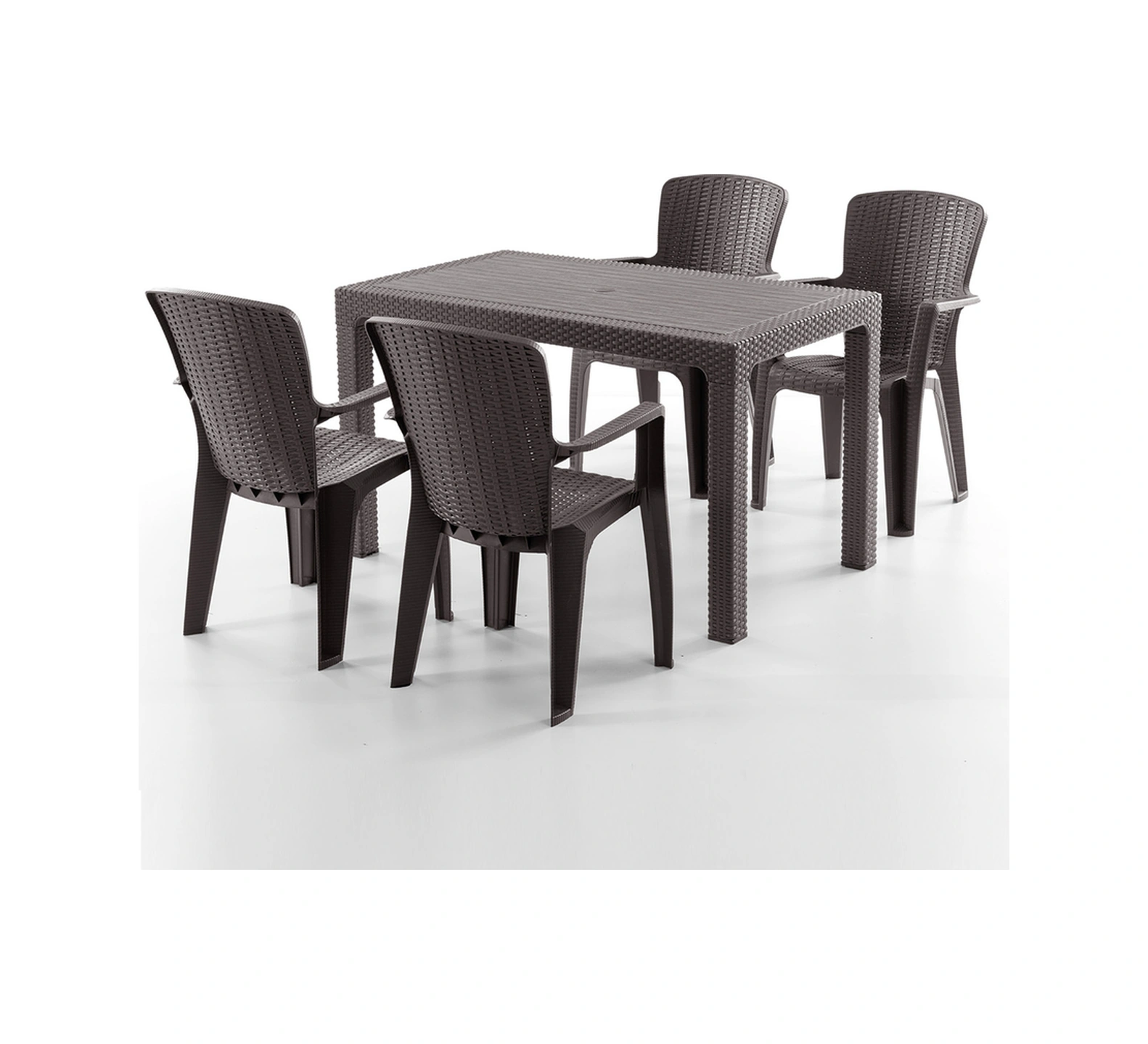 Side 4 Kişilik Rattan Masa Sandalye Takımı Kahve Kahve Side 4 Kişilik Rattan Masa Sandalye Takımı Kahve Kahve
