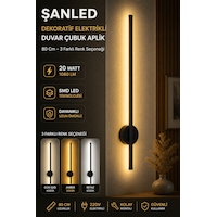Dekoratif 20w İç Mekan Siyah Kasa 3 Renkli Işık Elektrikli 80 Cm Duvar Aplik 1 Adet Dekoratif 20w İç Mekan Siyah Kasa 3 Renkli Işık Elektrikli 80 Cm Duvar Aplik 1 Adet