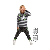 Korsan Kafa Çizgili Erkek Çocuk Kışlık T-shirt Pantolon Takım Korsan Kafa Çizgili Erkek Çocuk Kışlık T-shirt Pantolon Takım