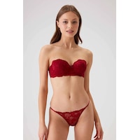 Pierre Cardin 4032 Kadın Bordo Balenli Destekli Straplez Sütyen Külot Takım -bordo Bordo Pierre Cardin 4032 Kadın Bordo Balenli Destekli Straplez Sütyen Külot Takım -bordo Bordo